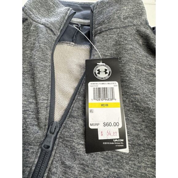 Under Armour Women's Loose Fit ColdGear 1/2 Zip Jacket Gray Blue Size Medium NWT - Picture 2 of 6